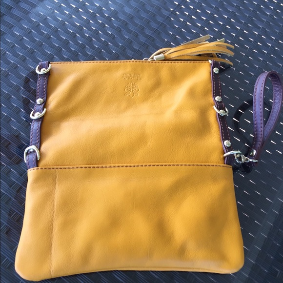 🇮🇹MADE IN ITALY🇮🇹LEATHER CLUTCH/CROSSBODY - Picture 5 of 6